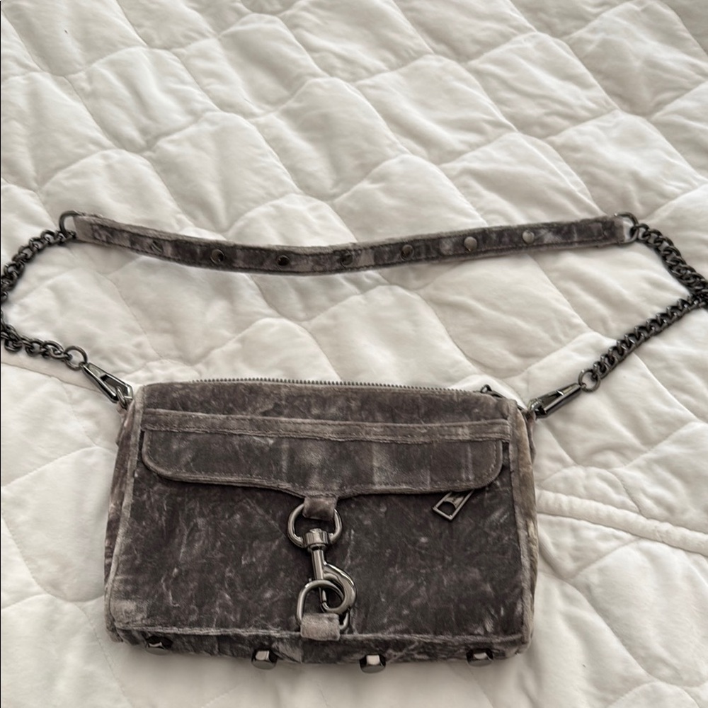 Rebecca Minkoff velvet Stylish Gray Women's Bag